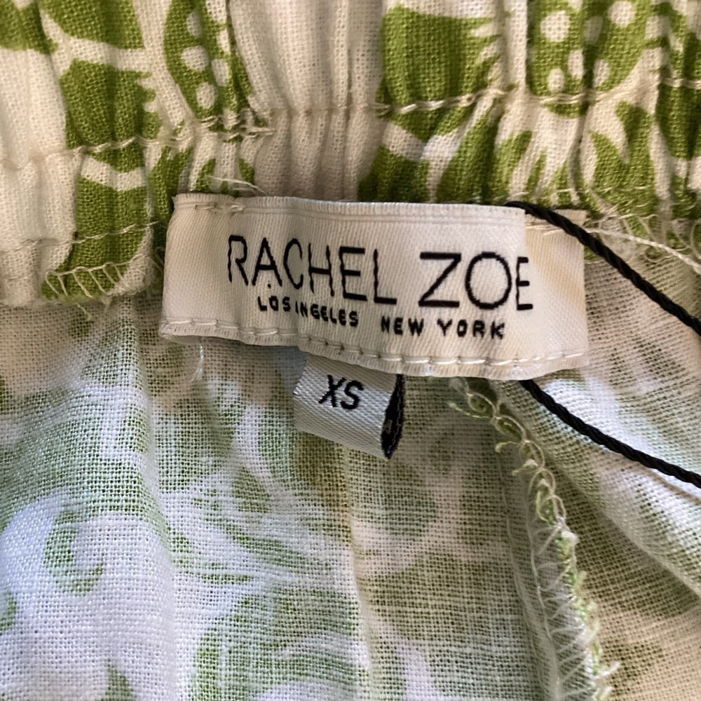 Rachel Zoe NWT Leafy Green and White print Linen Blend Joggers Size XS - Picture 8 of 12